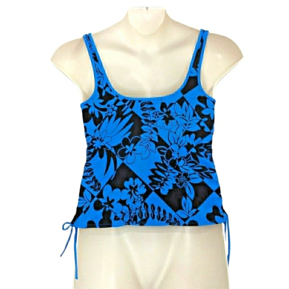Cazimi Black & Blue Harlequin Tankini Top - Picture 3 of 4